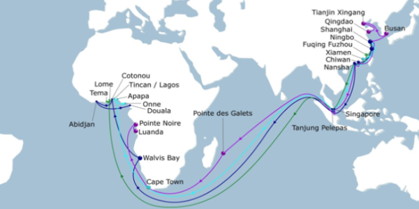 Rotas Circum-África e dinâmica do tamanho dos navios: custos de espaço e o impacto das interrupções na rede