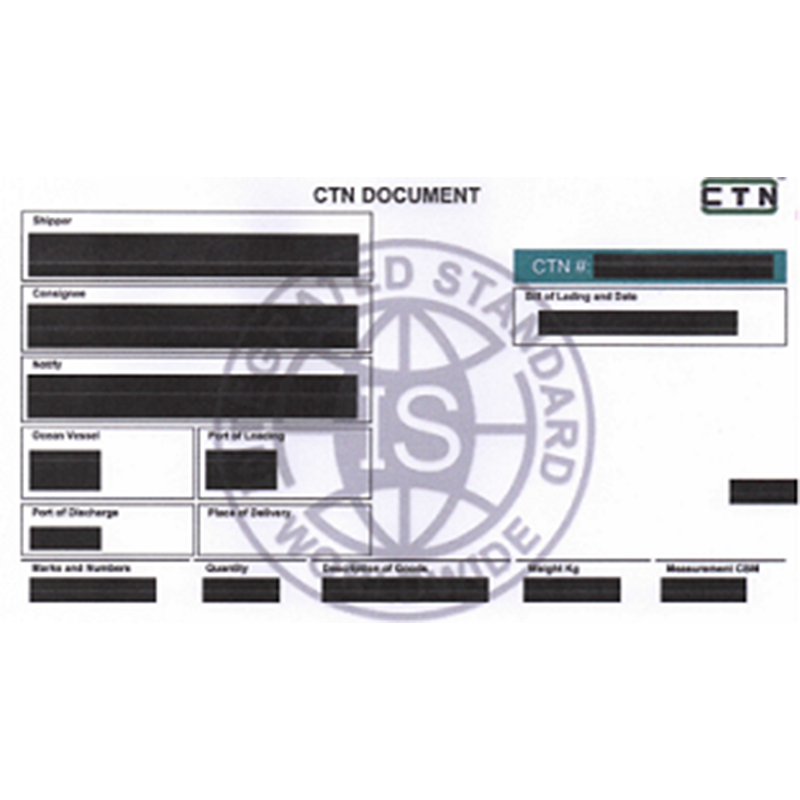 Gana CTN (nota de rastreamento de carga)